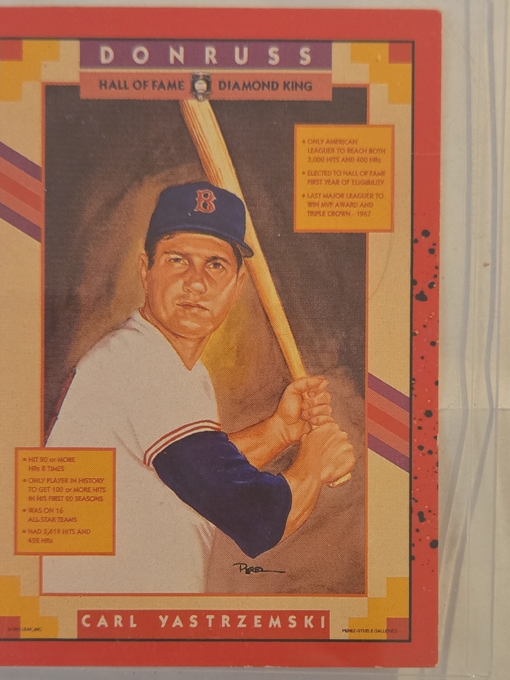DONRUSS Red Baseball Collector Card - Carl Yastrzemski